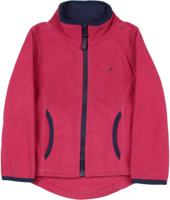 Nautica Full Sleeve Solid Baby Girls Jacket, 602