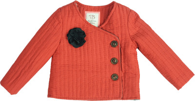 

Toy Balloon Kids Full Sleeve Woven Baby Girls Quilted Jacket, Red