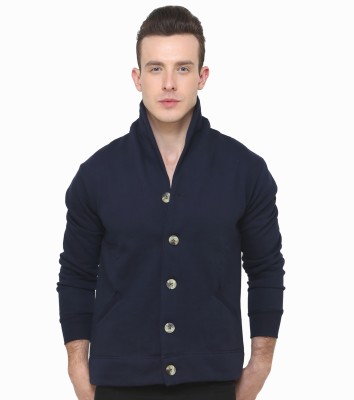 Casual Tees Full Sleeve Solid Men Fleece Coat Jacket