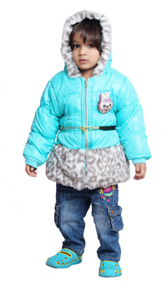 

Tiny Toon Full Sleeve Embroidered Baby Girls Jacket, Green