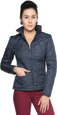 

Campus Sutra Full Sleeve Solid Women Quilted Jacket, Blue