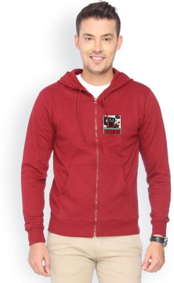 

Campus Sutra Full Sleeve Solid Men Fleece Jacket, Maroon