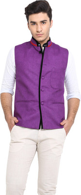

Protext Solid Men's Waistcoat, Purple
