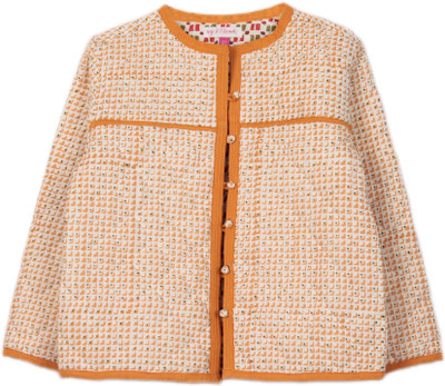 

My Little Lambs Full Sleeve Printed Baby Girls Quilted Jacket, Ochre