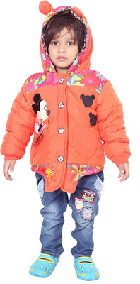 

Sakhi Sang Full Sleeve Solid Baby Girls Jacket, Orange