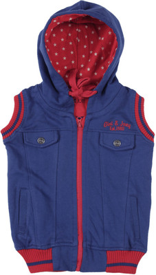 Gini & Jony Sleeveless Solid Baby Boys jacket, 1230