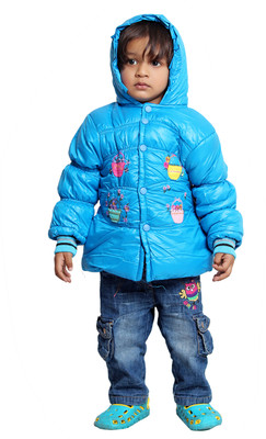 

Tiny Toon Full Sleeve Embroidered Baby Girls Jacket, Blue