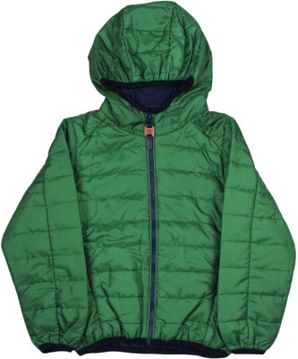 

US Polo Kids Full Sleeve Solid Boys Quilted Jacket, Me. green
