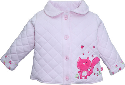 

FS Mini Klub Full Sleeve Solid Baby Girls Jacket, Lt pink combo