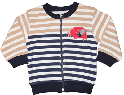 Cotlor Full Sleeve Striped Baby Boys Jacket, Navy