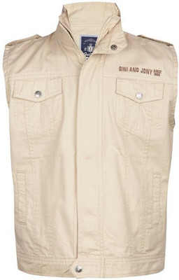 

Gini & Jony Sleeveless Solid Baby Boys Jacket, Mojare desert(c152)
