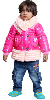 

Tiny Toon Full Sleeve Embroidered Baby Girls Jacket, Pink