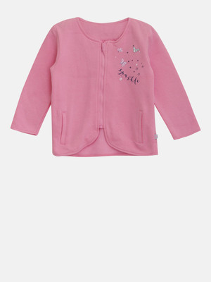 

FS Mini Klub Full Sleeve Solid Baby Girls Jacket, Pink