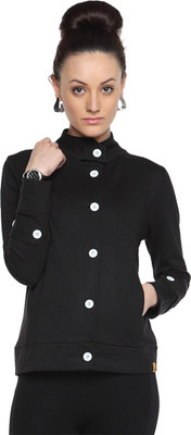 

Campus Sutra Full Sleeve Solid Women Jacket, Black