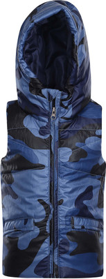 

Life by Shoppers Stop Sleeveless Printed Boys Jacket, Blue