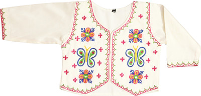 

BownBee Half Sleeve Embroidered Girls Jacket, White