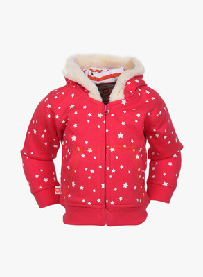 

Baby League Full Sleeve Printed Baby Girls Non Quilted Jacket, Dark fuschia