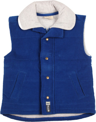

FS Mini Klub Sleeveless Solid Baby Boys Jacket, Blue