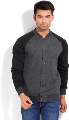 

Puma Full Sleeve Solid Men's Jacket, Black-dark gray heather