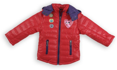 

Lilliput Full Sleeve Solid Baby Girls Jacket, Red