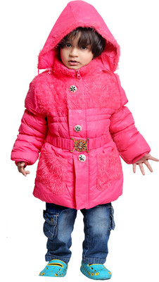 

Tiny Toon Full Sleeve Embroidered Baby Girls Jacket, Red