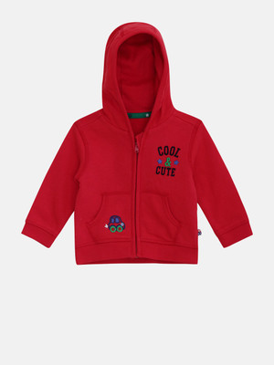 

FS Mini Klub Full Sleeve Solid Baby Boys Jacket, Red