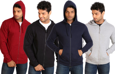 

Campus Sutra Full Sleeve Solid Men Fleece Jacket, Black;dark blue;grey;maroon