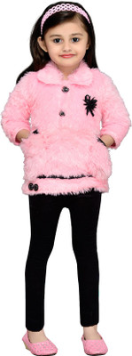 

Aarika 3/4th Sleeve Solid Baby Girls Jacket, Pink