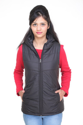 

Trufit Sleeveless Solid Women's Bomber Jacket, Black