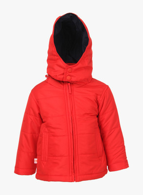 

Baby League Full Sleeve Solid Baby Boys Quilted Jacket, Red