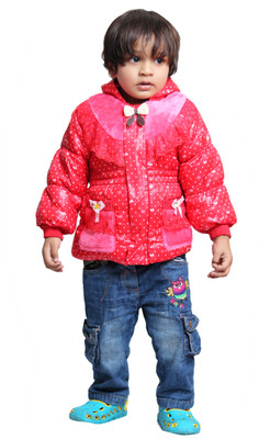 

Tiny Toon Full Sleeve Solid Baby Girls Jacket, Red
