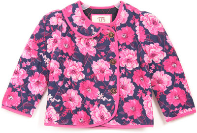 

Toy Balloon Kids Full Sleeve Floral Print Baby Girls Quilted Jacket, Pink;purple