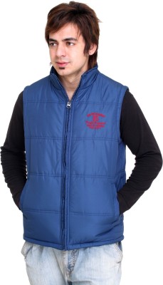 

Trufit Sleeveless Solid Men's Bomber Jacket, Blue