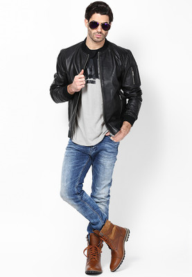 

Jack & Jones Full Sleeve Solid Men's Jacket, Black