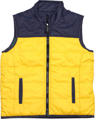 

612 League Sleeveless Solid Boys Jacket, Mustard