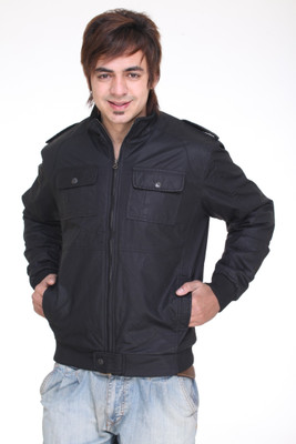 

Trufit Full Sleeve Solid Men's Bomber Jacket, Black