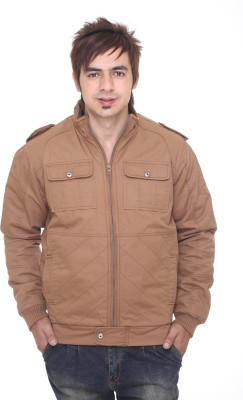 

Trufit Full Sleeve Solid Men's Bomber Jacket, Brown