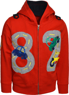 

Pepito Full Sleeve Embellished Boys Jacket, Red