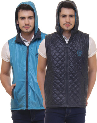 

Sports 52 Wear Sleeveless Checkered Men's Jacket, Navy.aqua.
