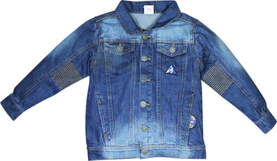 

FS Mini Klub Full Sleeve Solid Boys Jacket, Light wash
