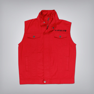 

Gini & Jony Sleeveless Solid Baby Boys Woven Jacket, Cherry red(1220)