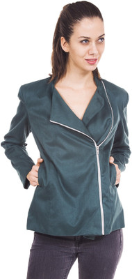 

9teen Again Full Sleeve Solid Women's Jacket, Green