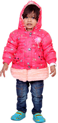 

Tiny Toon Full Sleeve Floral Print Baby Girls Jacket, Pink