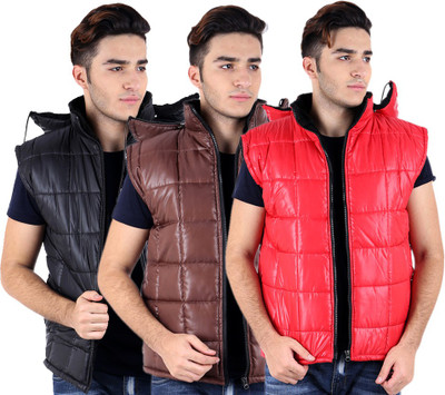 

Kritika's World Sleeveless Solid Men's Quilted Jacket, Multicolor