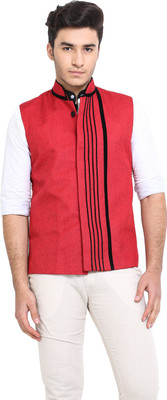 

Protext Solid Men's Waistcoat, Red