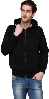 Casual Tees Full Sleeve Solid Men Fleece Jacket