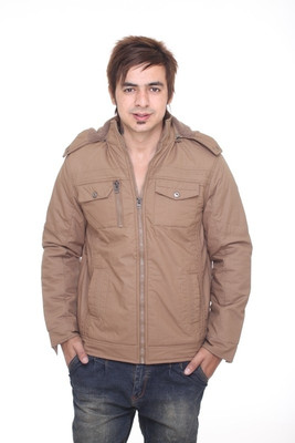 

Trufit Full Sleeve Solid Men's Bomber Jacket, Brown