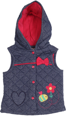 

FS MINI KLUB Sleeveless Self Design Baby Boys Jacket, Dk denim