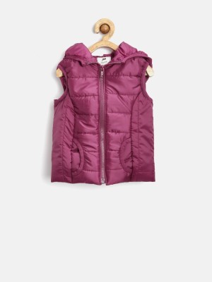 

Yk Sleeveless Solid Baby Girls Jacket, Pink