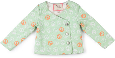 

Toy Balloon Kids Full Sleeve Graphic Print Baby Girls Quilted Jacket, Neon green